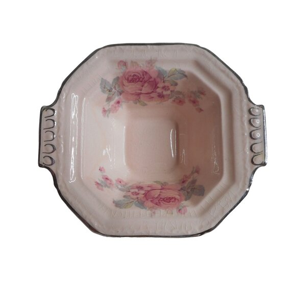 Alice Annglow 1931 Vtg Shabby Cottage Chic rose floral Creamer & Sugar Bowl - Picture 2 of 12